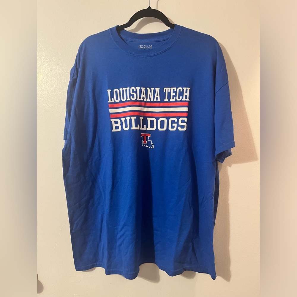 La Tech bulldog royal blue spirit t shirt size 2XL